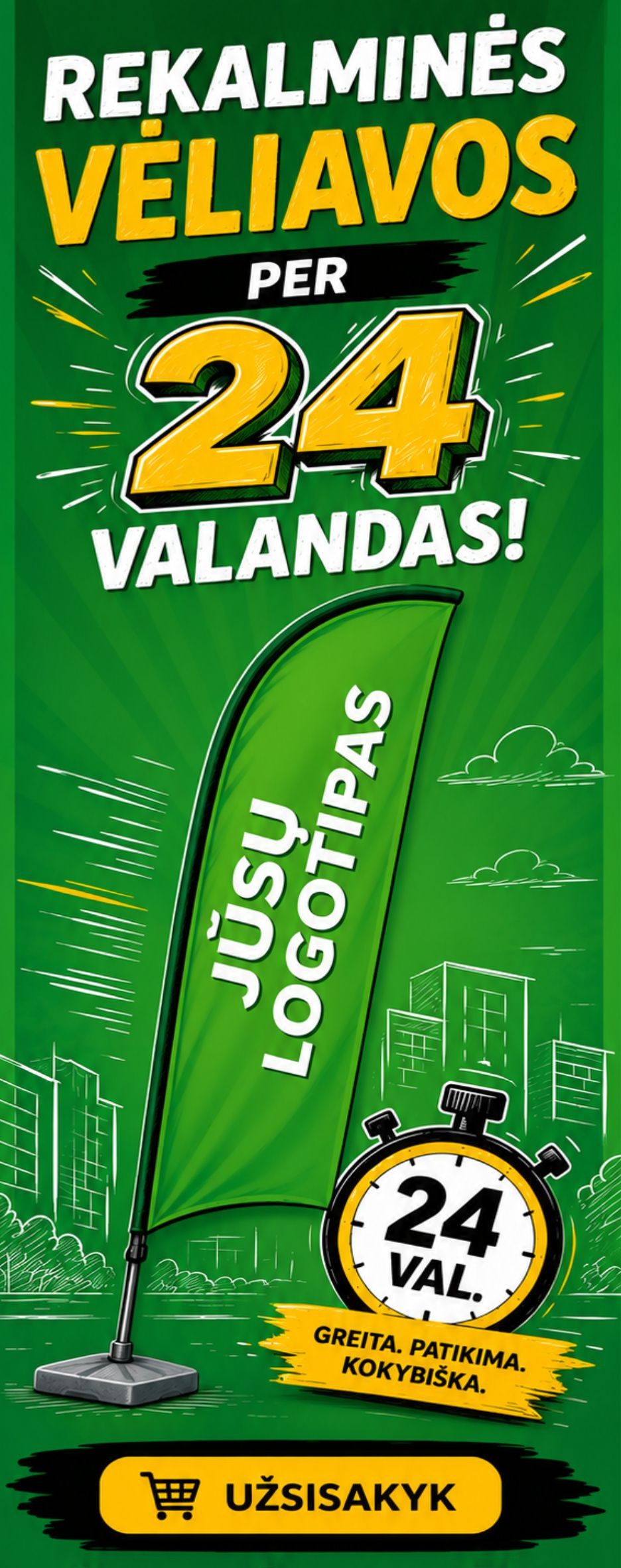 Reklaminiu veliavu gamyba